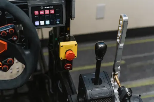 Gear shifter on racing simulator