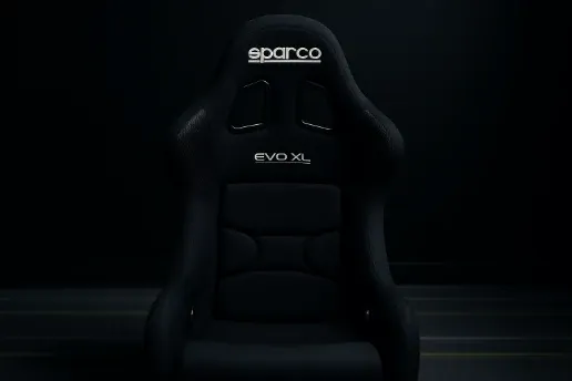 The racing chair in the simulator